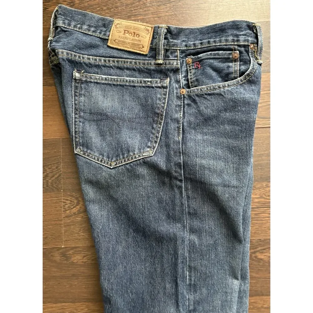 POLO RALPH LAUREN - Medium blue Varick slim straight fit men's jeans 34X34